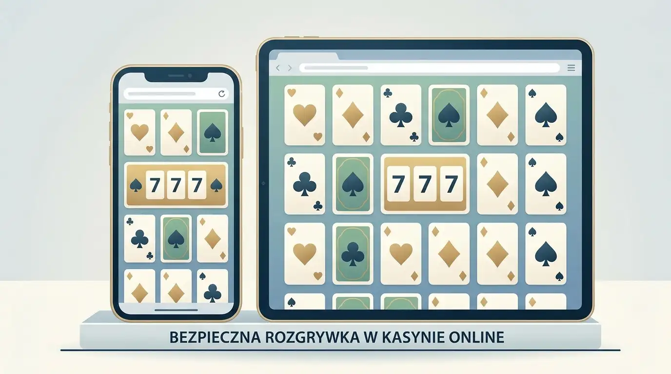 Neutralna ilustracja smartfona z responsywną stroną kasyna