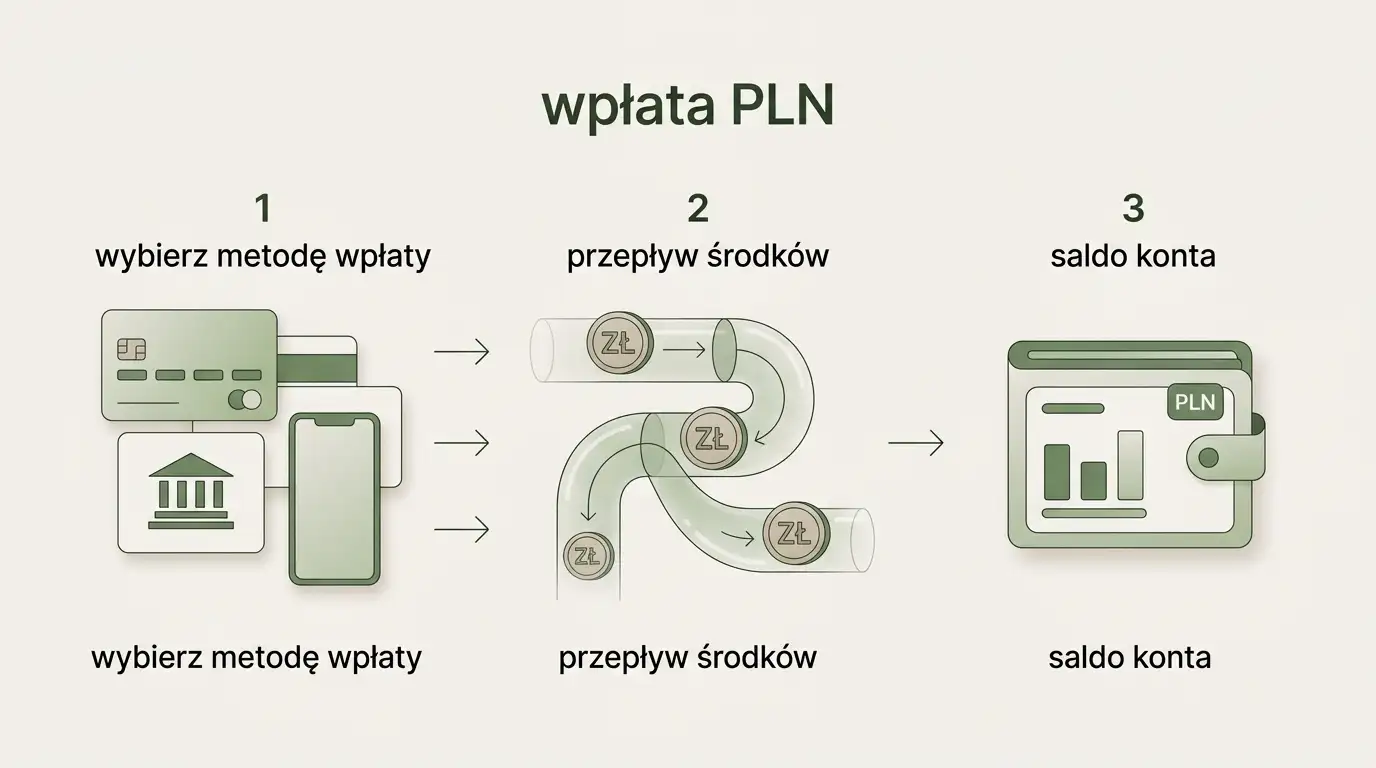 Neutralny schemat wpłaty środków na konto prowadzone w PLN